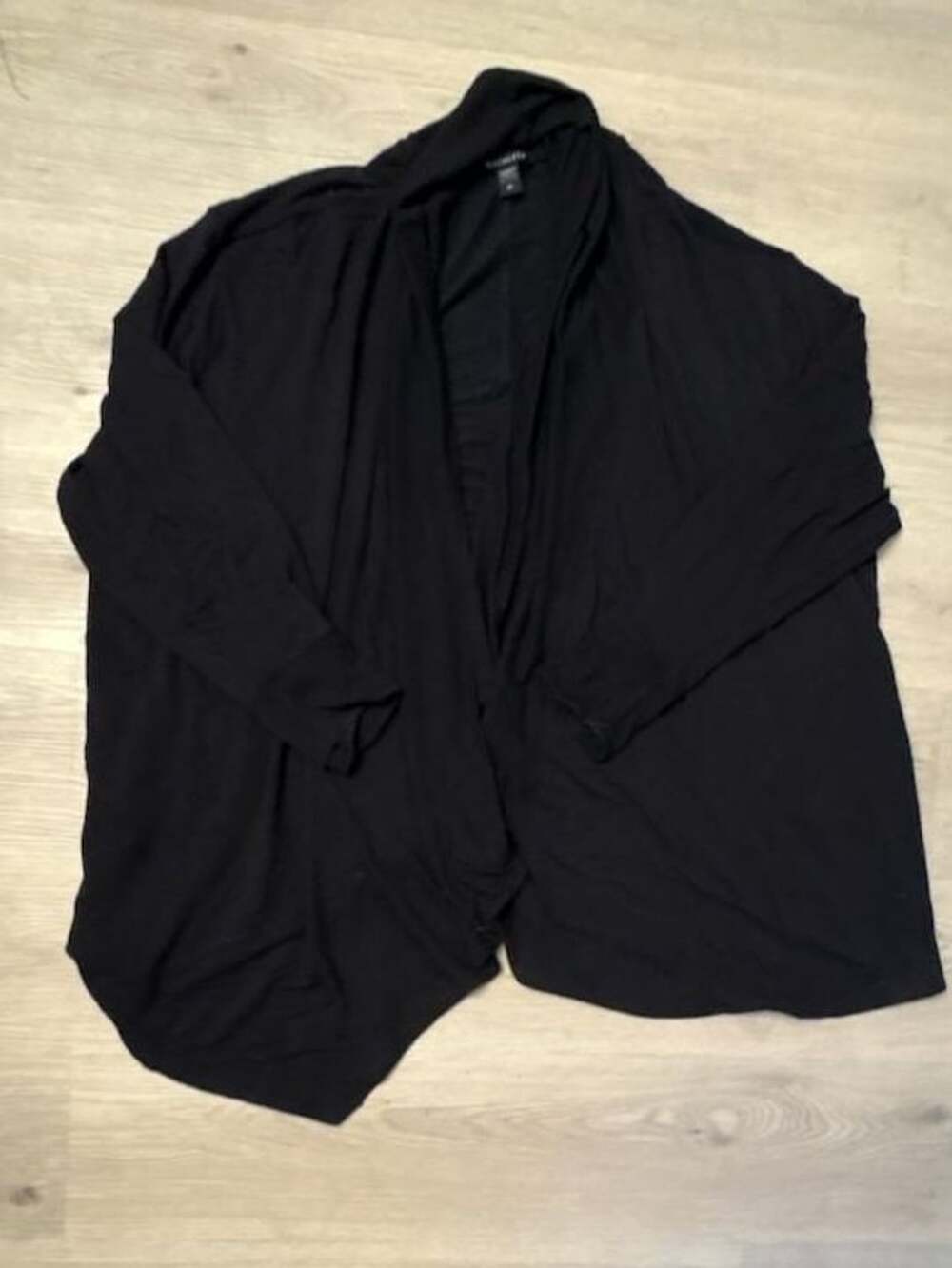 Athleta Black Draped Open Front Cocoon Cardigan